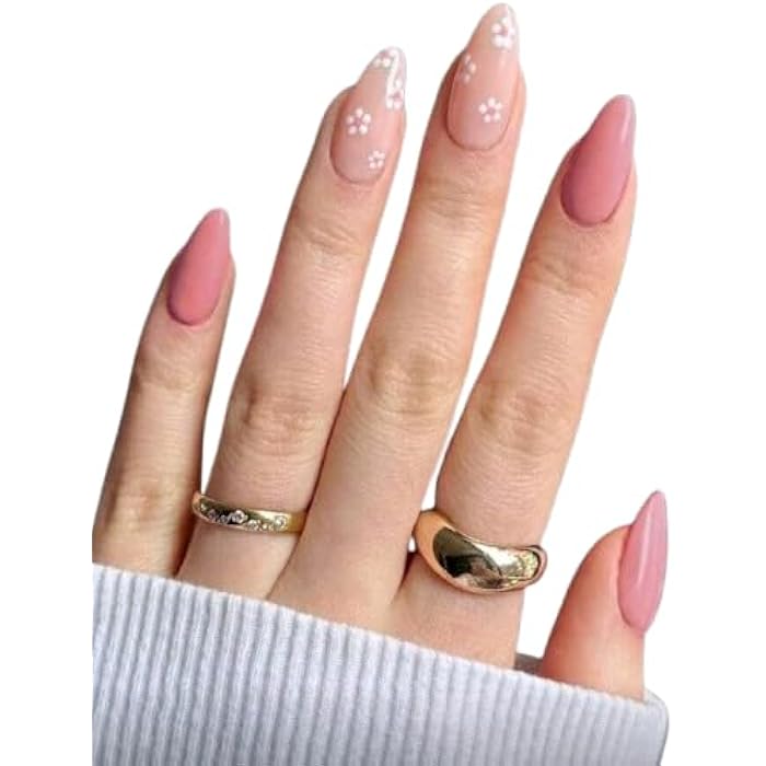 24pcs Nails Almond Shaped Painted Nails - Image 1
